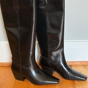 Jcrew New Piper square toe high boots in leather-size 7